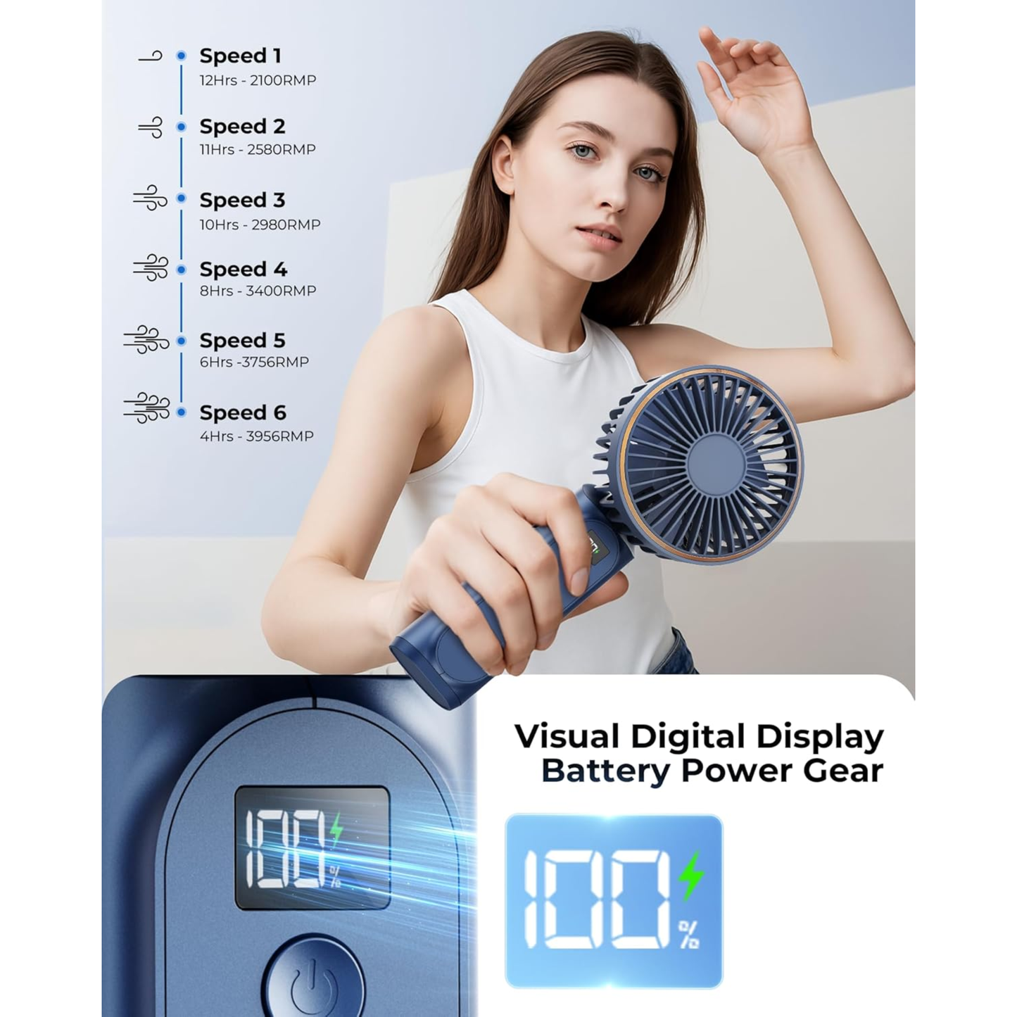 Ventilador de Mano Recargable